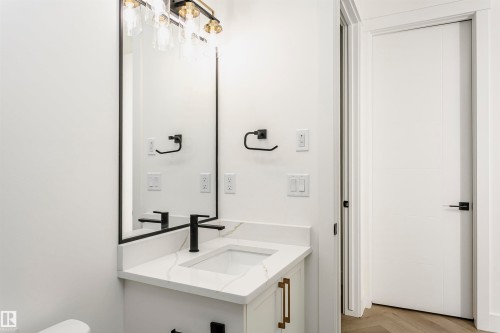 Half bath featuring vanity - 220 Edgemont Green Green, Edmonton, AB - Indoor Photo Showing Bathroom