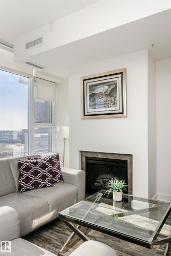 707 2612 109 Street, Edmonton, AB - Indoor Photo Showing Living Room With Fireplace