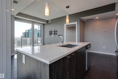 3303 10180 103 Street, Edmonton, AB - Indoor Photo Showing Kitchen With Double Sink