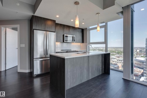 3303 10180 103 Street, Edmonton, AB - Indoor Photo Showing Kitchen With Stainless Steel Kitchen With Upgraded Kitchen