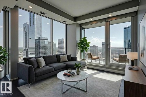 3303 10180 103 Street, Edmonton, AB - Indoor Photo Showing Living Room
