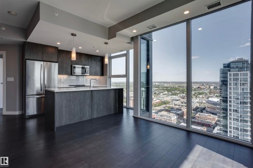3303 10180 103 Street, Edmonton, AB - Indoor Photo Showing Kitchen With Stainless Steel Kitchen With Upgraded Kitchen