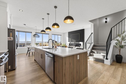 336 Meadowview Drive, Fort Saskatchewan, AB - Indoor Photo Showing Kitchen With Upgraded Kitchen