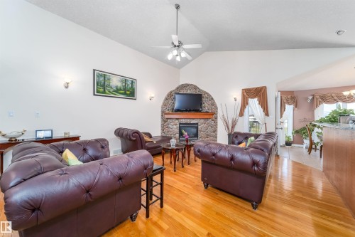 6928 164 Avenue, Edmonton, AB - Indoor Photo Showing Living Room With Fireplace