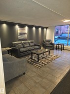 Community lobby with a textured ceiling - 