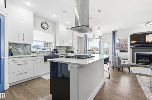 46 Longview Crescent, Spruce Grove, AB - Indoor Photo Showing Kitchen With Upgraded Kitchen