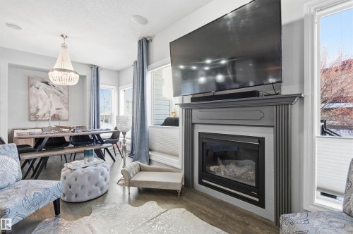 46 Longview Crescent, Spruce Grove, AB - Indoor Photo Showing Living Room With Fireplace