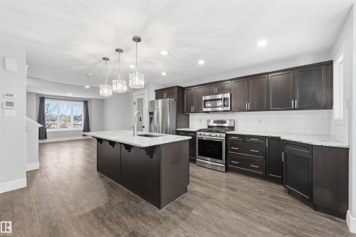 281 Desrochers Boulevard Sw, Edmonton, AB - Indoor Photo Showing Kitchen With Upgraded Kitchen