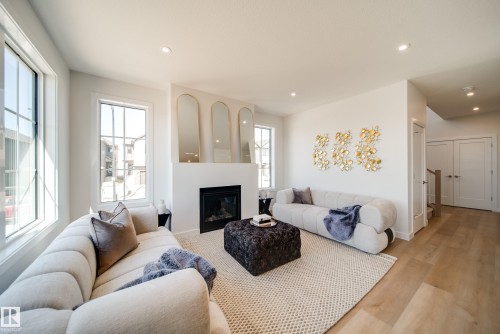 1 Cloutier Close, St. Albert, AB - Indoor Photo Showing Living Room With Fireplace