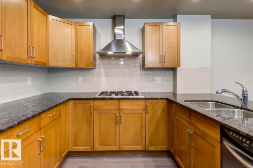 205 9316 82 Avenue, Edmonton, AB - Indoor Photo Showing Kitchen With Double Sink