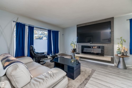6012 187 Street, Edmonton, AB - Indoor Photo Showing Living Room With Fireplace