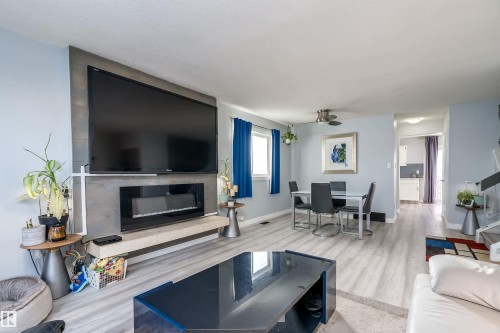 6012 187 Street, Edmonton, AB - Indoor Photo Showing Living Room With Fireplace