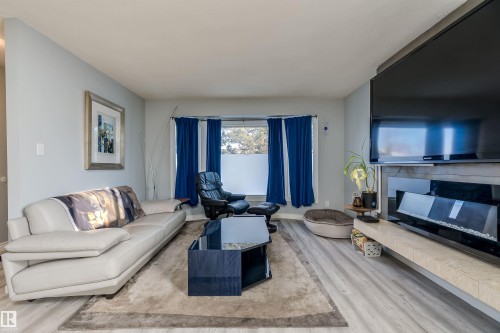 6012 187 Street, Edmonton, AB - Indoor Photo Showing Living Room With Fireplace