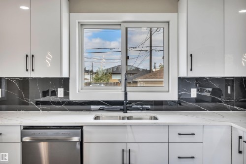 12904 95A Street, Edmonton, AB - Indoor Photo Showing Kitchen With Double Sink