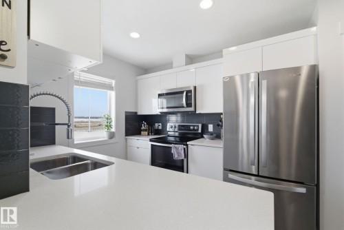 34 1391 Starling Drive, Edmonton, AB - Indoor Photo Showing Kitchen With Double Sink