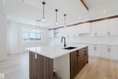 204 Basin Court, Leduc, AB - Indoor Photo Showing Kitchen With Double Sink With Upgraded Kitchen