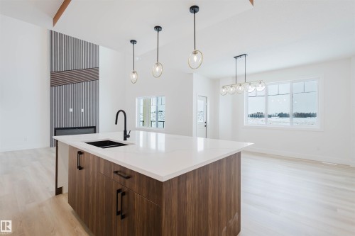 204 Basin Court, Leduc, AB - Indoor Photo Showing Kitchen With Double Sink