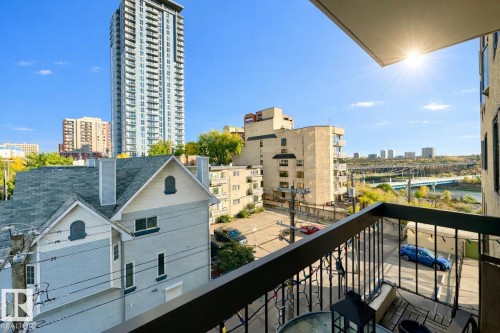 Balcony featuring a city view - 503 9737 112 Street, Edmonton, AB - Outdoor