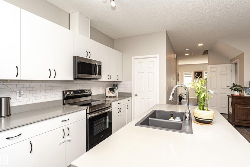 9612 Colak Link, Edmonton, AB - Indoor Photo Showing Kitchen With Stainless Steel Kitchen With Double Sink With Upgraded Kitchen