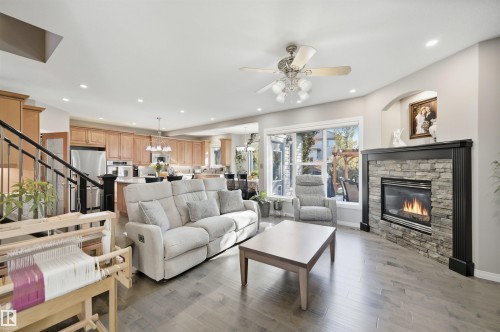 2311 Bailey Court, Edmonton, AB - Indoor Photo Showing Living Room With Fireplace
