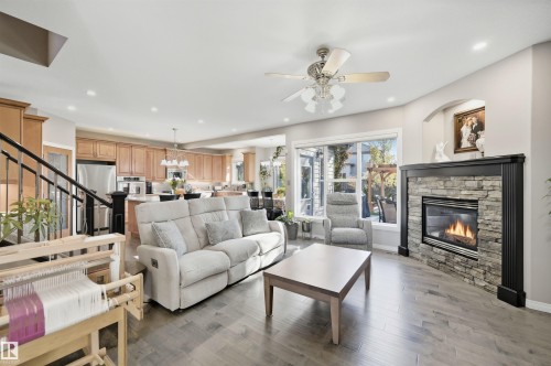 2311 Bailey Court, Edmonton, AB - Indoor Photo Showing Living Room With Fireplace