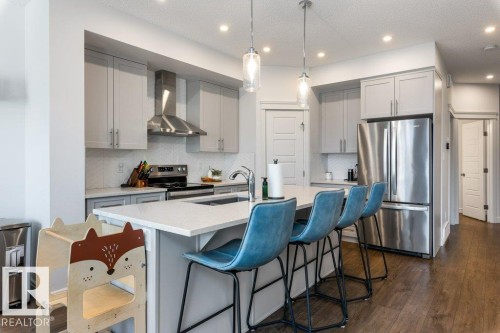9639 224 Street, Edmonton, AB - Indoor Photo Showing Kitchen With Stainless Steel Kitchen With Upgraded Kitchen
