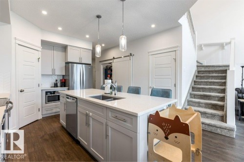 9639 224 Street, Edmonton, AB - Indoor Photo Showing Kitchen With Stainless Steel Kitchen With Double Sink With Upgraded Kitchen