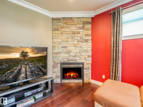 2408 Martell Crescent, Edmonton, AB - Indoor Photo Showing Living Room With Fireplace