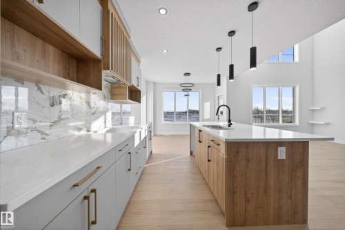 461 Crystal Creek Link, Leduc, AB - Indoor Photo Showing Kitchen With Upgraded Kitchen