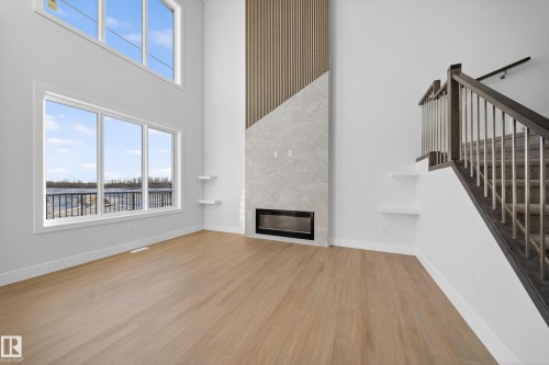 461 Crystal Creek Link, Leduc, AB - Indoor With Fireplace