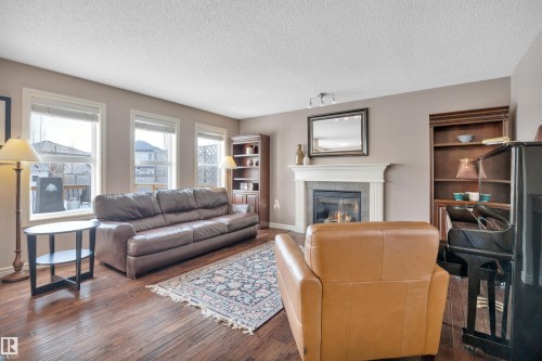 581 Foxboro Loop, Sherwood Park, AB - Indoor Photo Showing Living Room With Fireplace