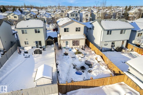Snowy aerial view with a residential view - 15035 133 Street, Edmonton, AB - Outdoor