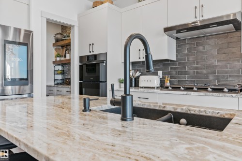 57 Savoy Crescent, Sherwood Park, AB - Indoor Photo Showing Kitchen With Double Sink