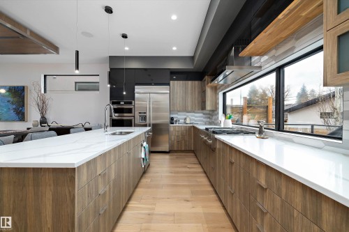 44A Valleyview Crescent, Edmonton, AB - Indoor Photo Showing Kitchen With Upgraded Kitchen