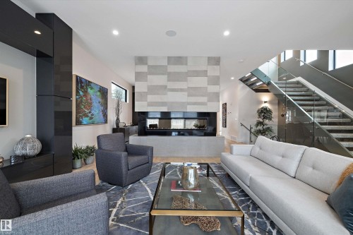 44A Valleyview Crescent, Edmonton, AB - Indoor Photo Showing Living Room With Fireplace