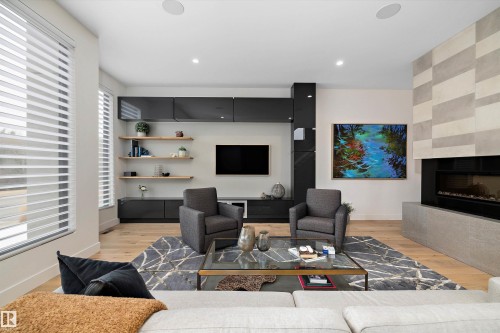 44A Valleyview Crescent, Edmonton, AB - Indoor Photo Showing Living Room With Fireplace