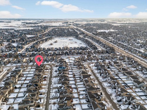 Snowy aerial view featuring a residential view - 1741 63A Street, Edmonton, AB - Outdoor With View