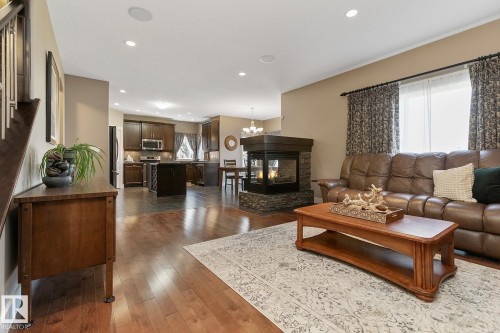 1110 Connelly Court, Edmonton, AB - Indoor Photo Showing Living Room With Fireplace