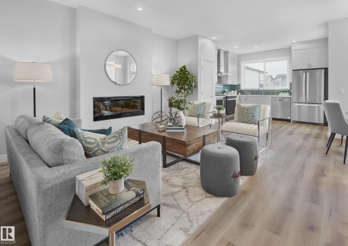 1230 Cristall Way, Edmonton, AB - Indoor Photo Showing Living Room With Fireplace
