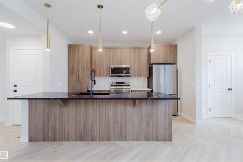 2116 Crossbill Lane, Edmonton, AB - Indoor Photo Showing Kitchen With Upgraded Kitchen