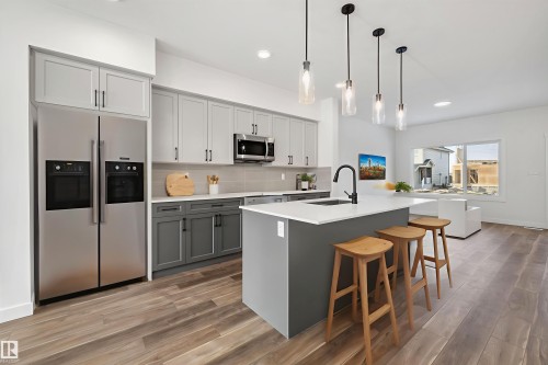 18847 29 Avenue, Edmonton, AB - Indoor Photo Showing Kitchen With Upgraded Kitchen