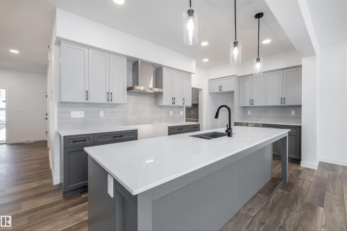 656 Kinglet Boulevard, Edmonton, AB - Indoor Photo Showing Kitchen With Double Sink With Upgraded Kitchen