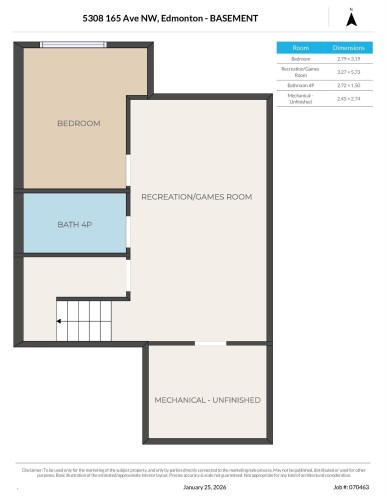Basement Floor Plan - 5308 165 Avenue, Edmonton, AB - Other