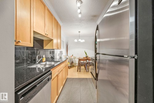303 10165 113 Street, Edmonton, AB - Indoor Photo Showing Kitchen With Double Sink