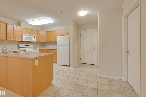 208 8912 156 Street, Edmonton, AB - Indoor Photo Showing Kitchen With Double Sink