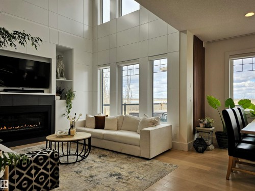 1265 Peregrine Terrace, Edmonton, AB - Indoor Photo Showing Living Room With Fireplace