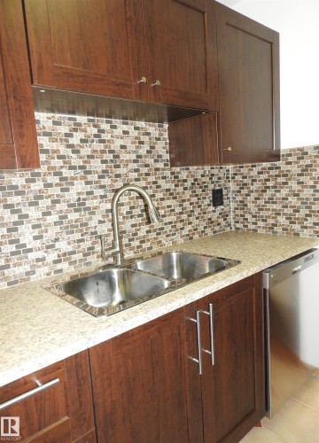 105 10160 115 Street, Edmonton, AB - Indoor Photo Showing Kitchen With Double Sink With Upgraded Kitchen