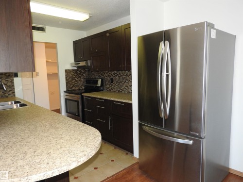 105 10160 115 Street, Edmonton, AB - Indoor Photo Showing Kitchen With Double Sink