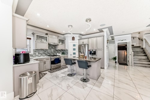 6113 60 Street, Beaumont, AB - Indoor Photo Showing Kitchen With Upgraded Kitchen