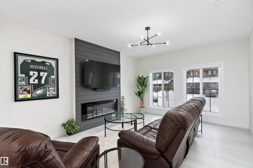40 Chambery Crescent, St. Albert, AB - Indoor Photo Showing Living Room With Fireplace